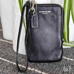 Coach Legacy Cellphone Wristlet – Black Leather